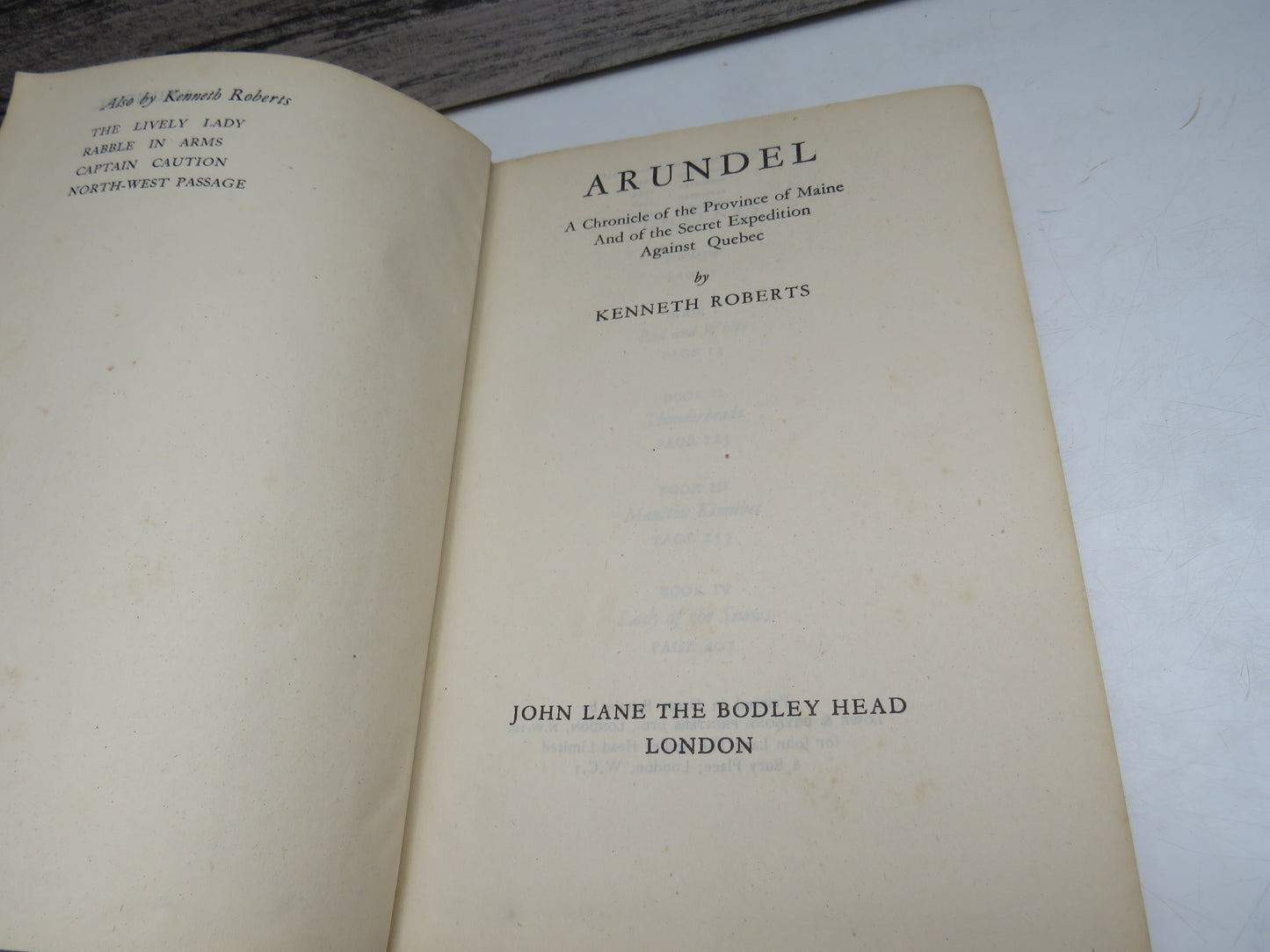 Arundel, A Chronicle of the Province of Maine and of the Secret Expedition Against Quebec by Kenneth Roberts (Historical Fiction Book, 1948)