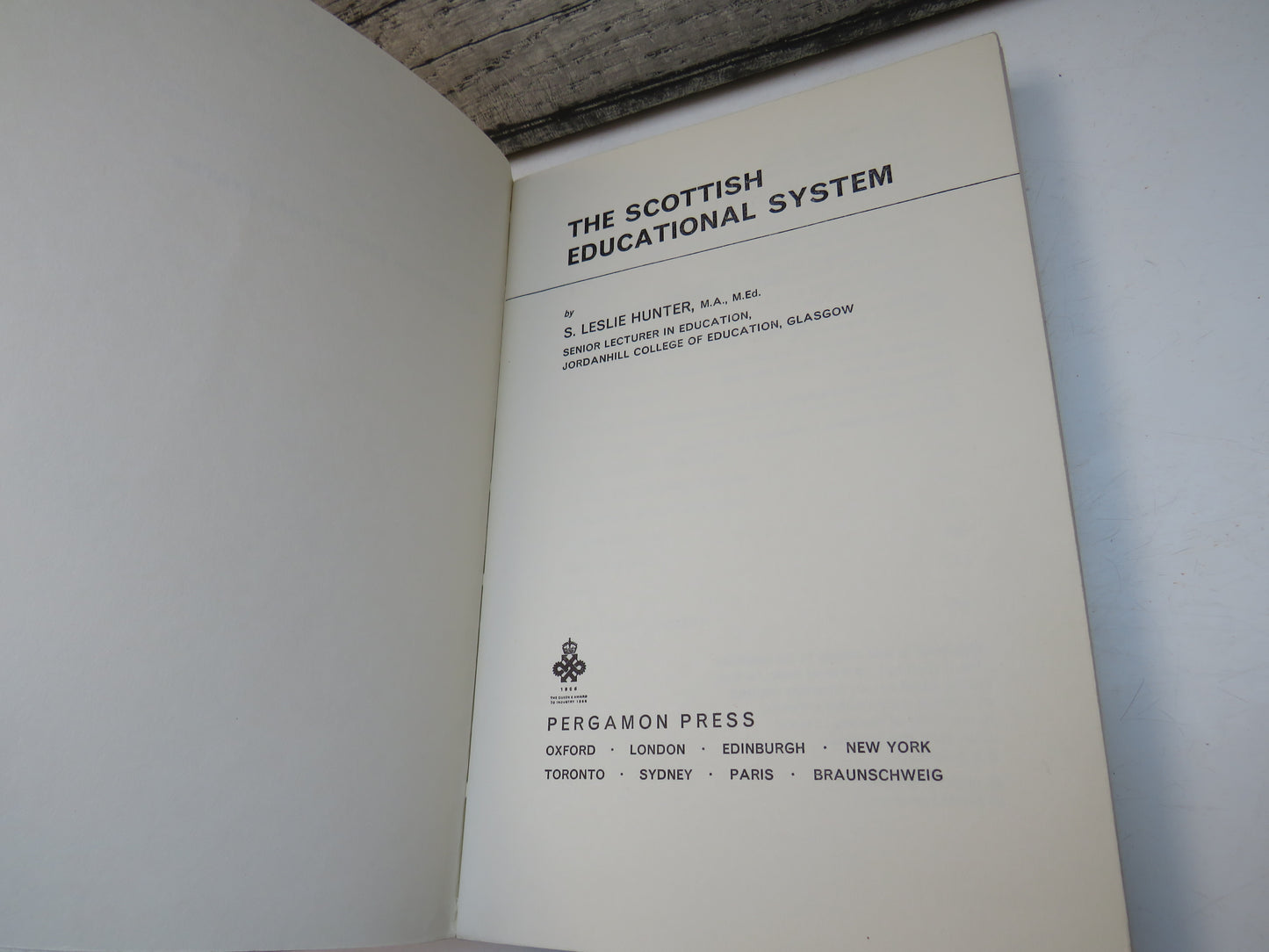 The Scottish Educational System By S. Leslie Hunter 1968