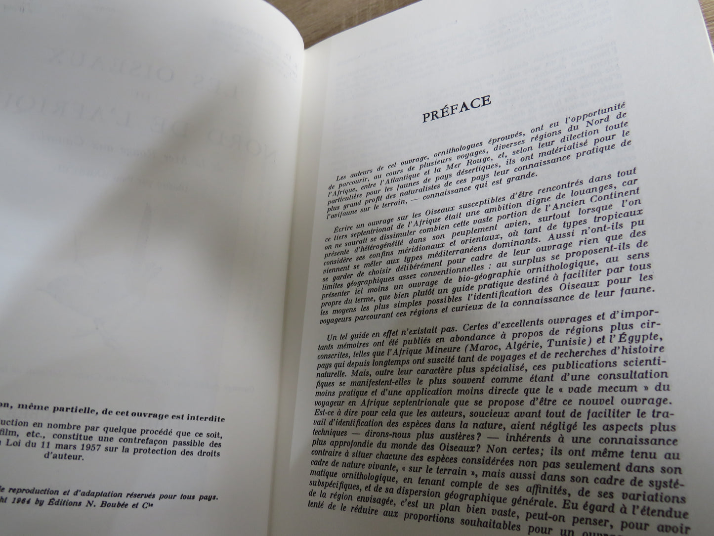 Les Oiseaux Du Nord De L'Afrique De La Mer Rouge Aux Canaries 1964