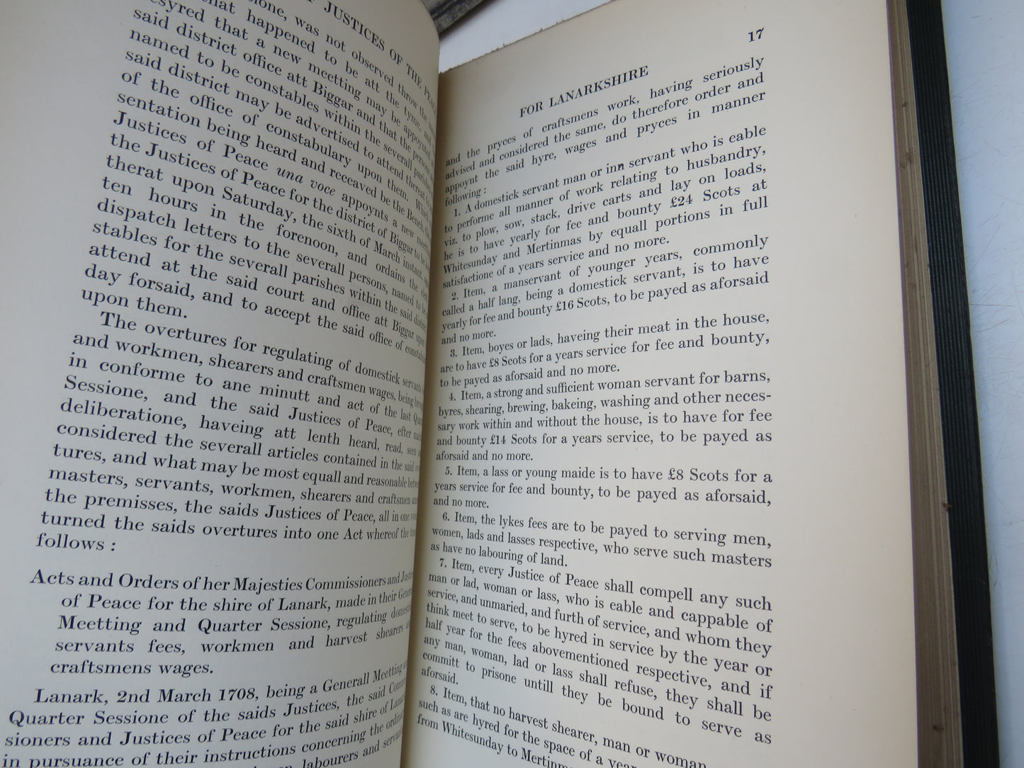 The Minutes Of The Justices Of The Peace For Lanarkshire 1707-1723 Transcribed and Edited By Charles A. Malcolm 1931