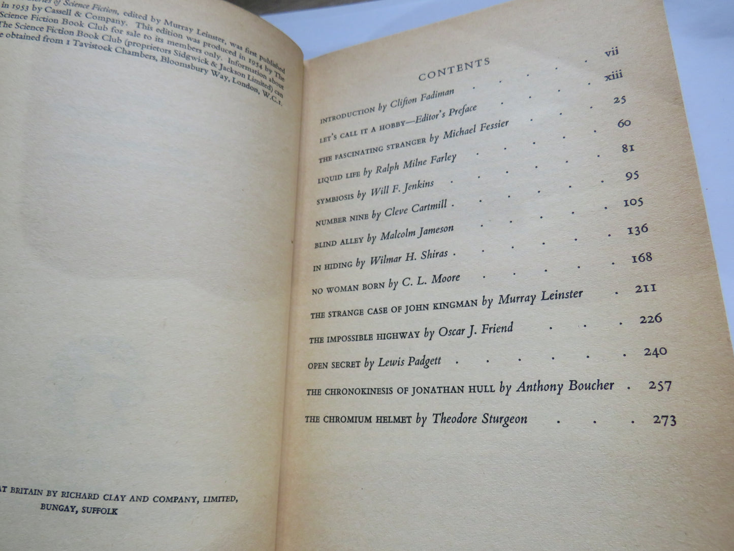 Great Stories of Science Fiction Edited By Murray Leinster 1954