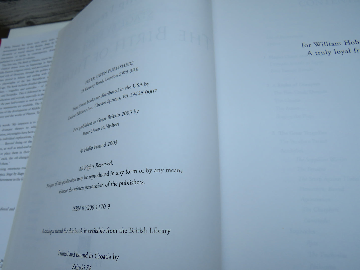 The Birth of Theatre by Philip Freund, Stage by Stage (Theatre History Book, 2003)