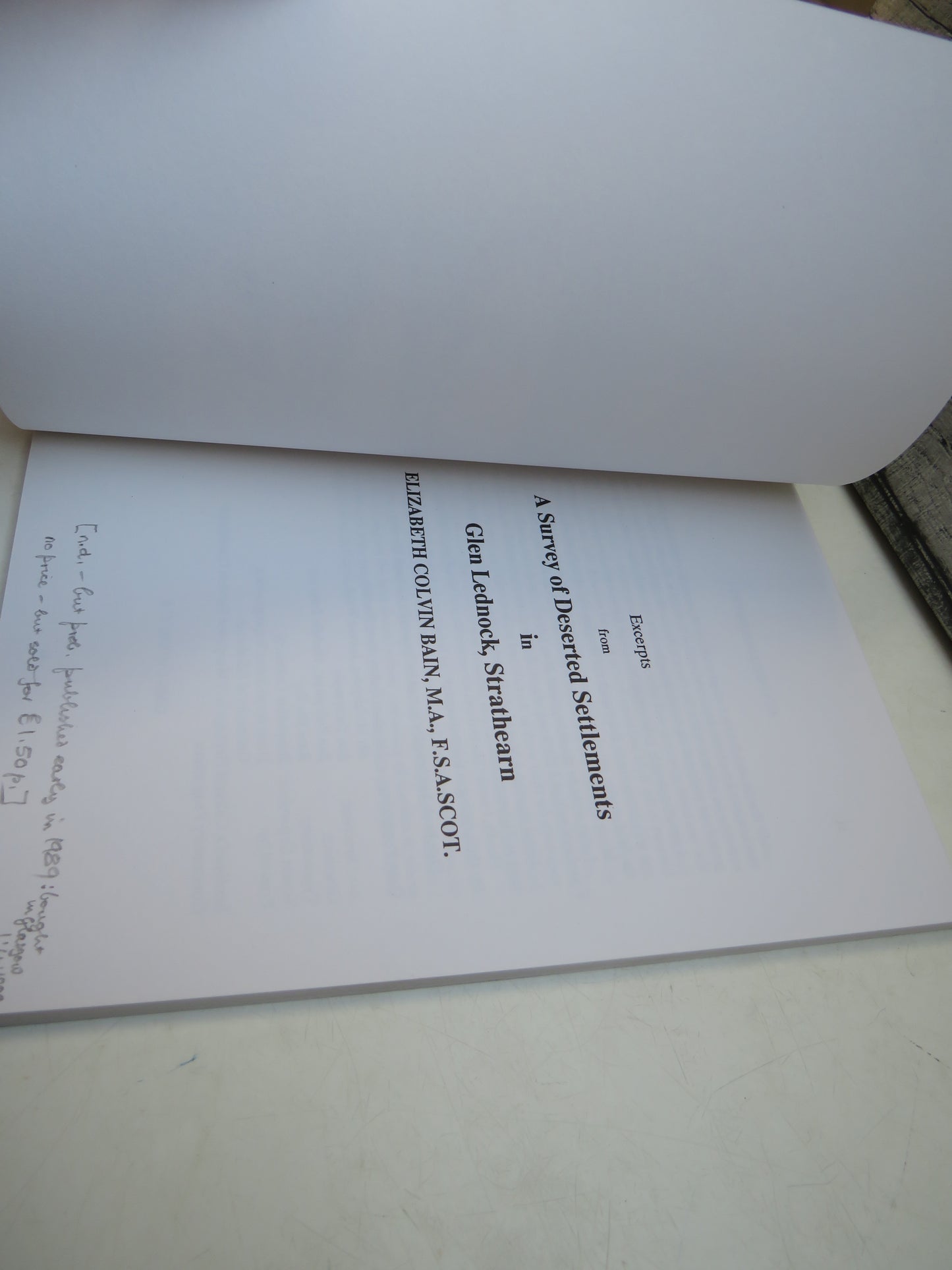 Deserted Settlements In Glenlednock Strathearn By Elizabeth Colvin Bain