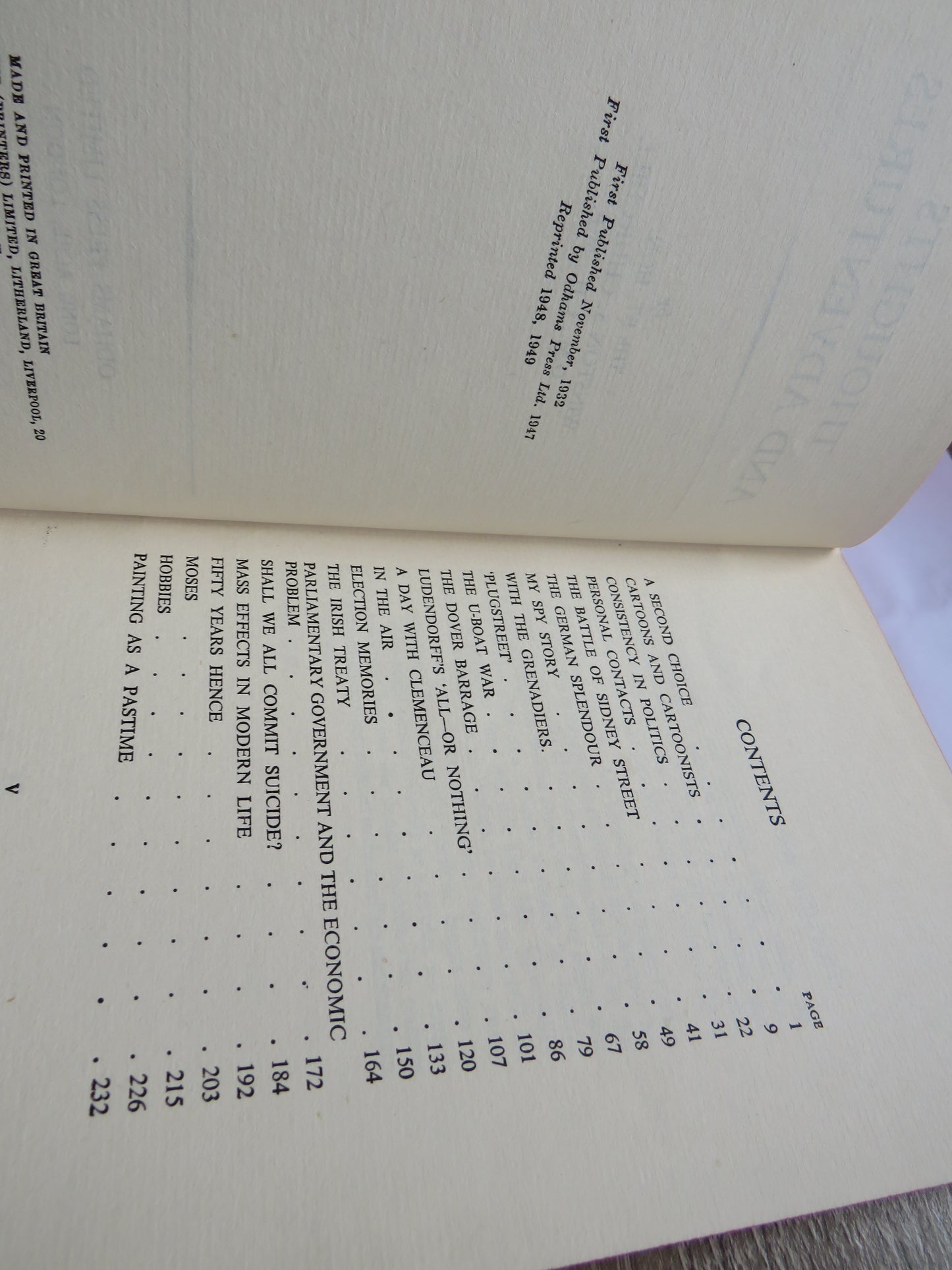 4 Volumes By Winston Churchill Step By Step, Thoughts and Adventures, Great Contemporaries, My Early Life 1949