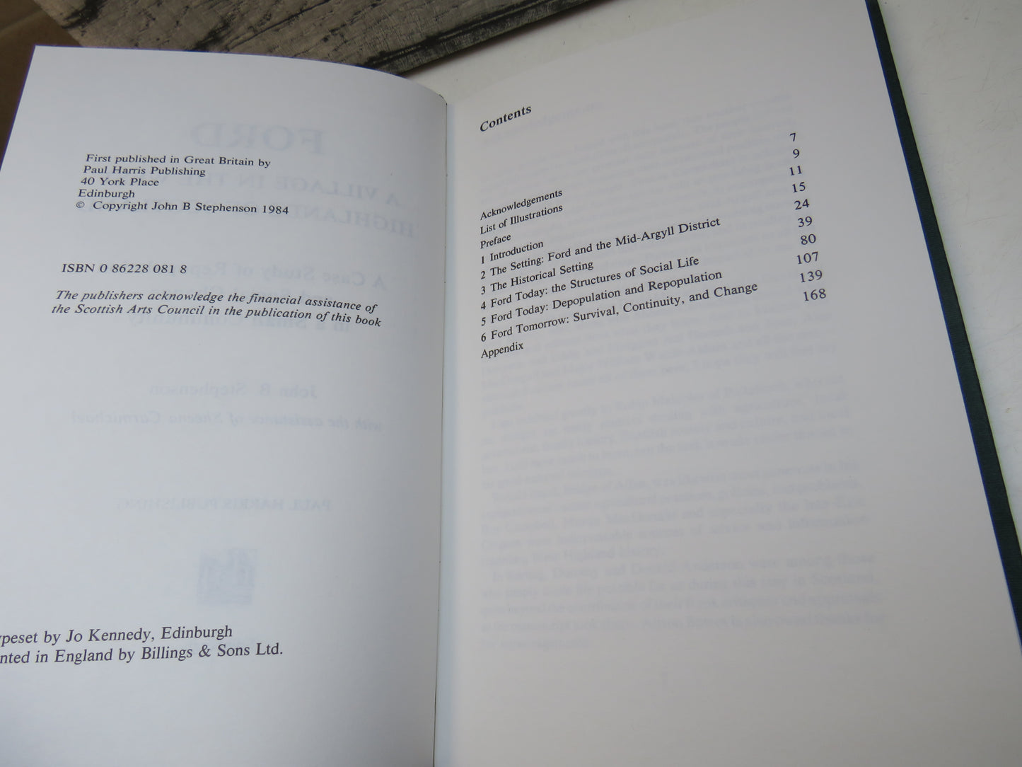 Ford A Village In The West Highlands of Scotland A Case Study of Repopulation and Social Change In A Small Community By John B. Stephenson 1984