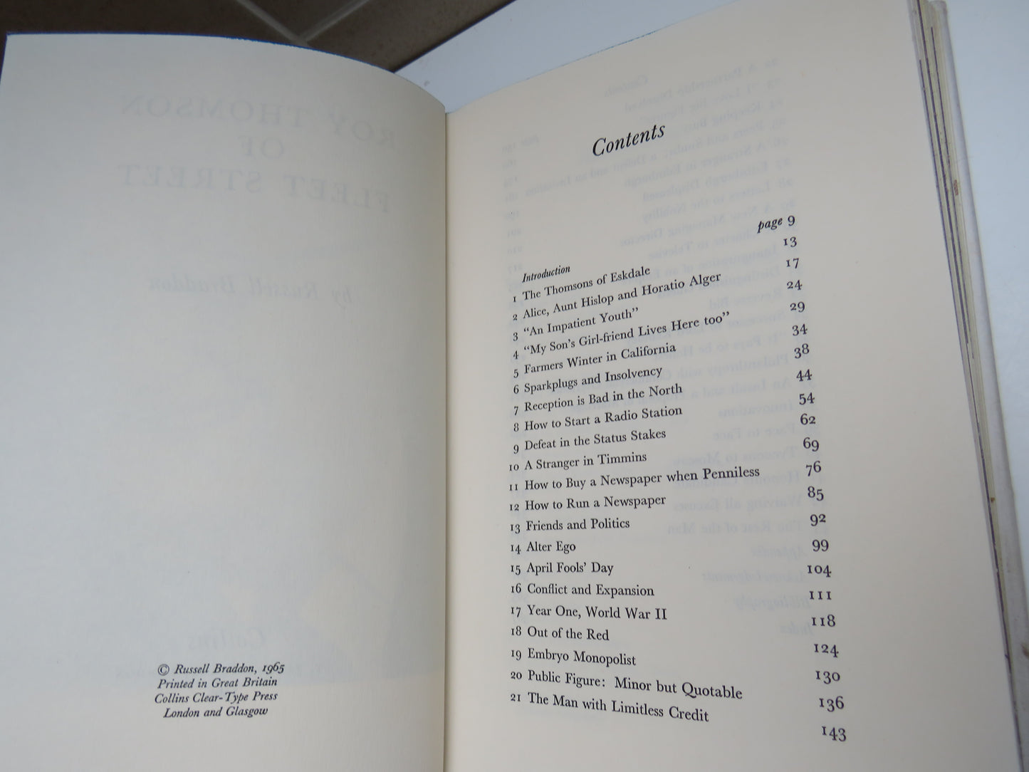 Roy Thomson of Fleet Street By Russell Braddon 1965