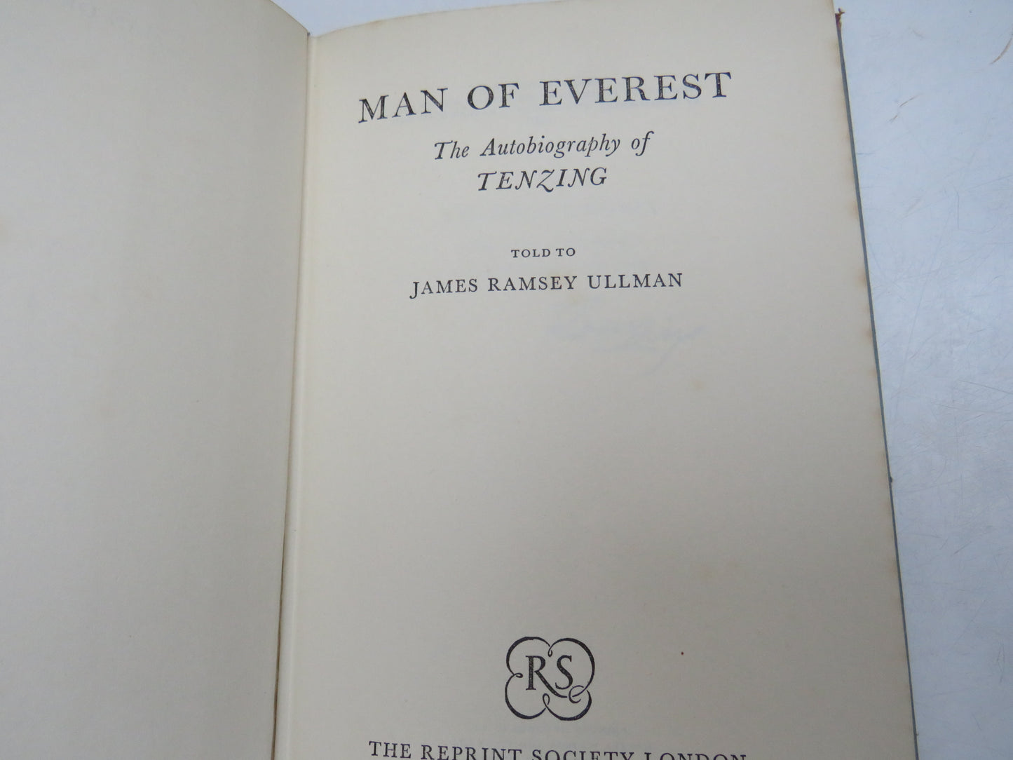 Man of Everest, The Autobiography of Tenzing told to James Ramsey Ullman (Mountaineering Book, 1956)