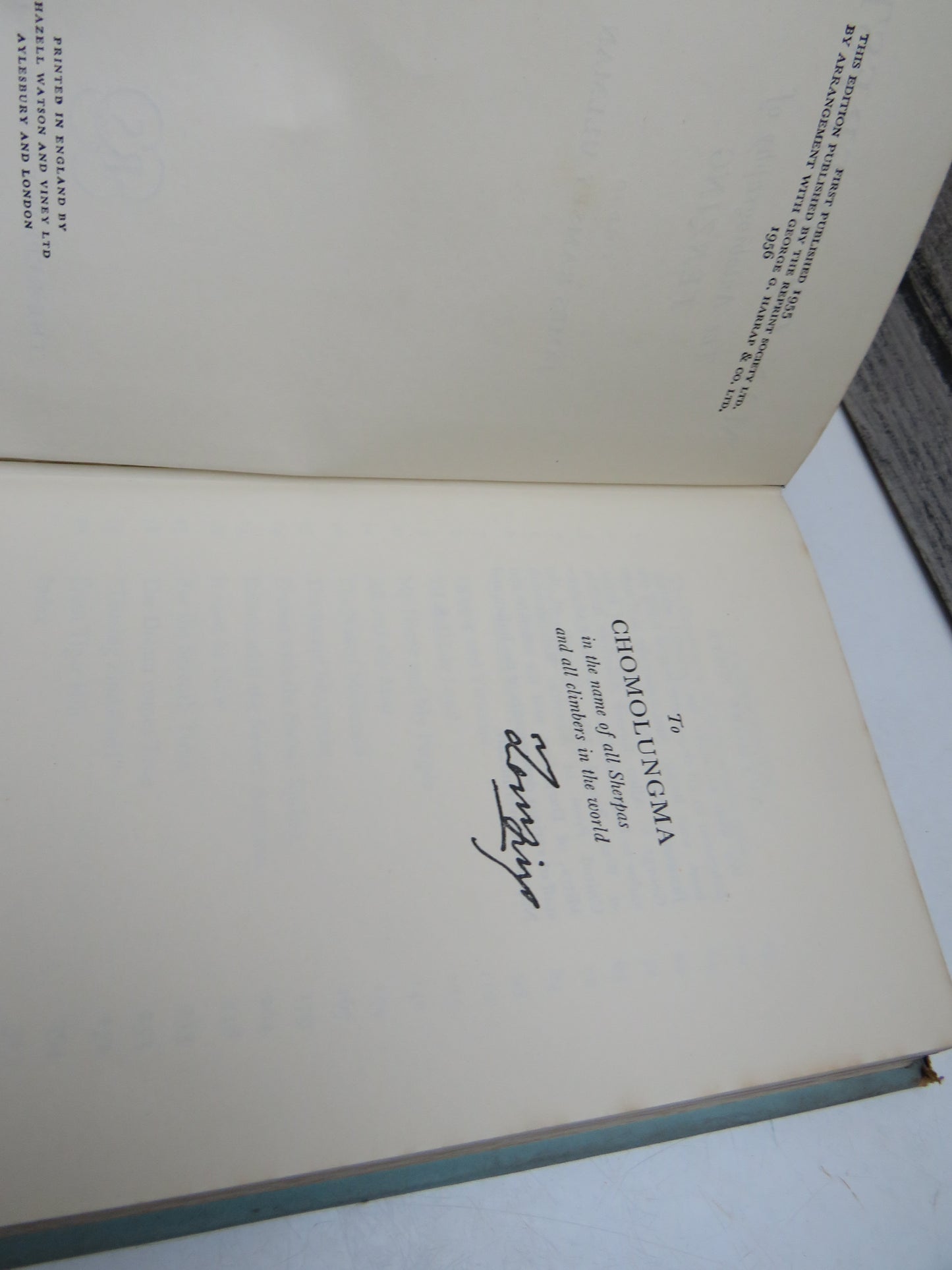 Man of Everest, The Autobiography of Tenzing told to James Ramsey Ullman (Mountaineering Book, 1956)