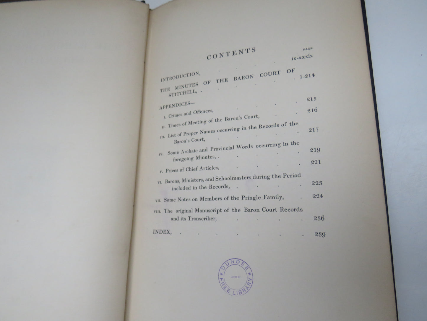 Records Of The Baron Court of Stitchill 1655-1807 --1905