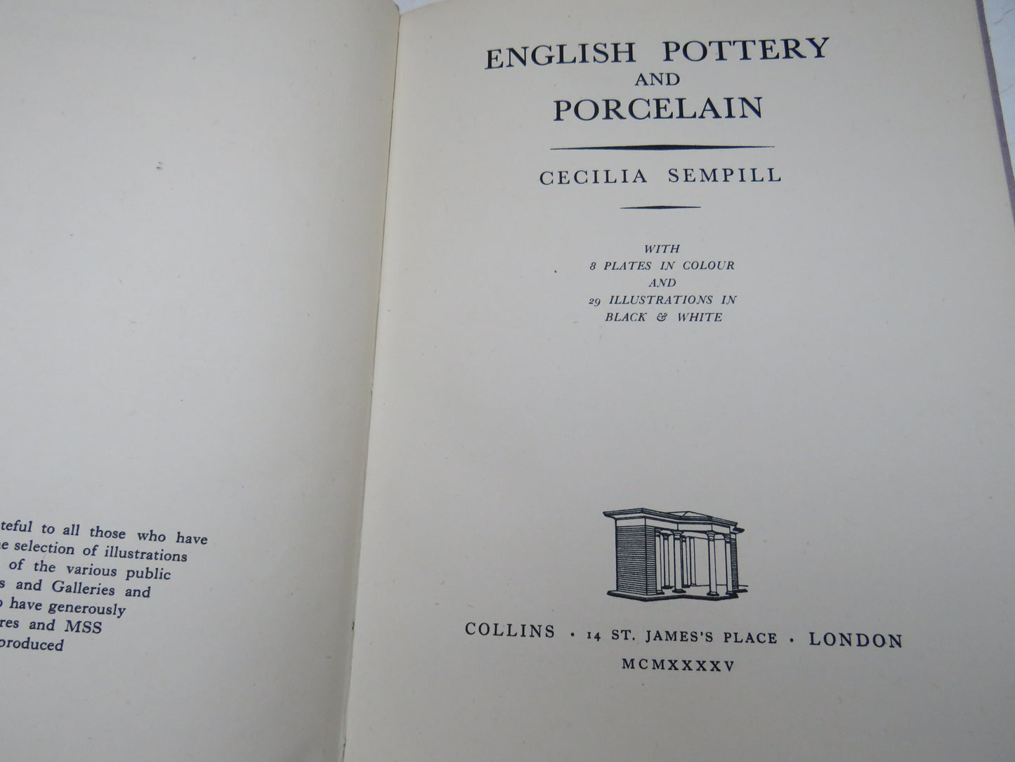 English Pottery and Porcelain by Cecilia Sempill (Antiques Reference Book, 1945)