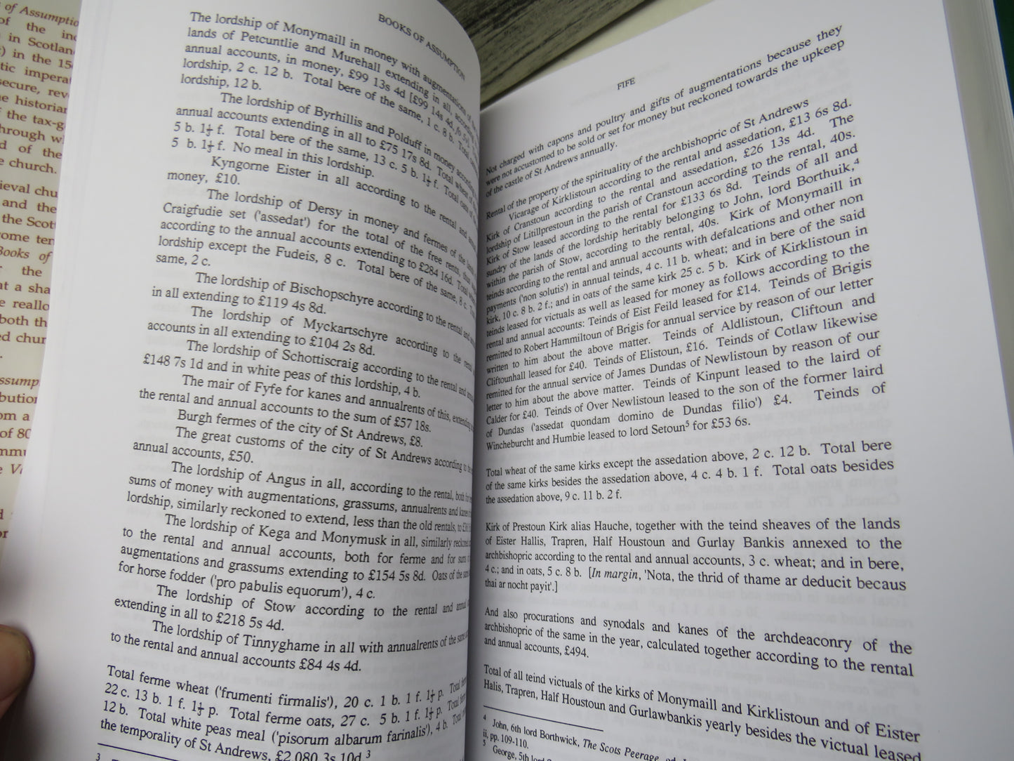 The Books of Assumption Of The Thirds of Benefices Scottish Ecclesiastical Rentals At The Reformation Edited By James Kirk 1995