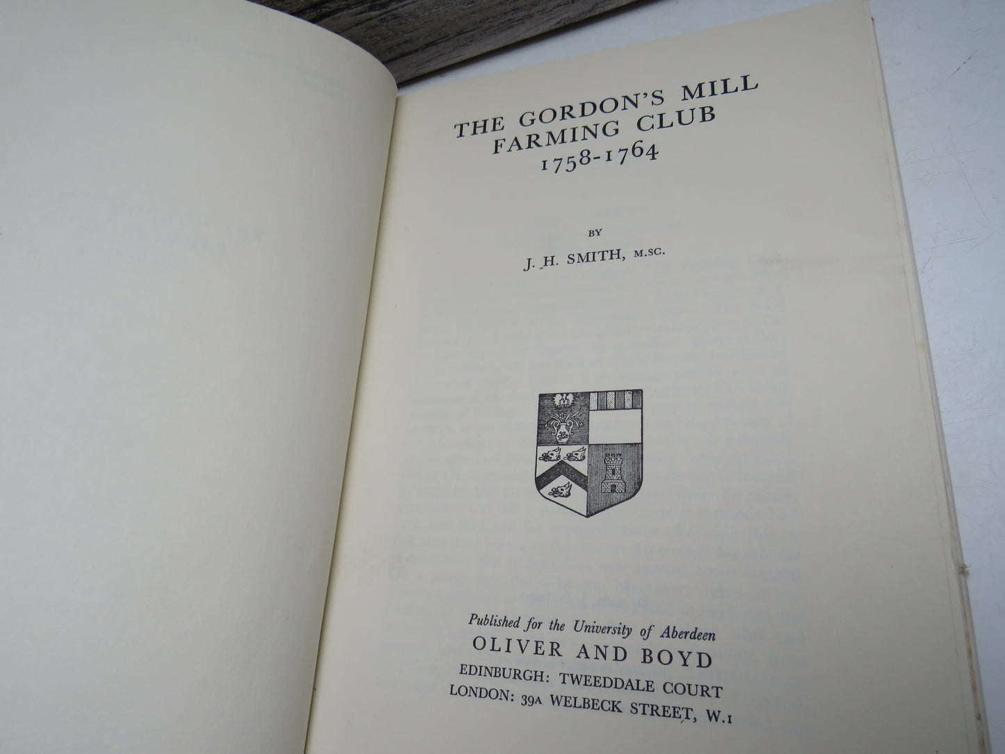 The Gordon's Mill Farming Club 1758-1764 By J.H. Smith 1962