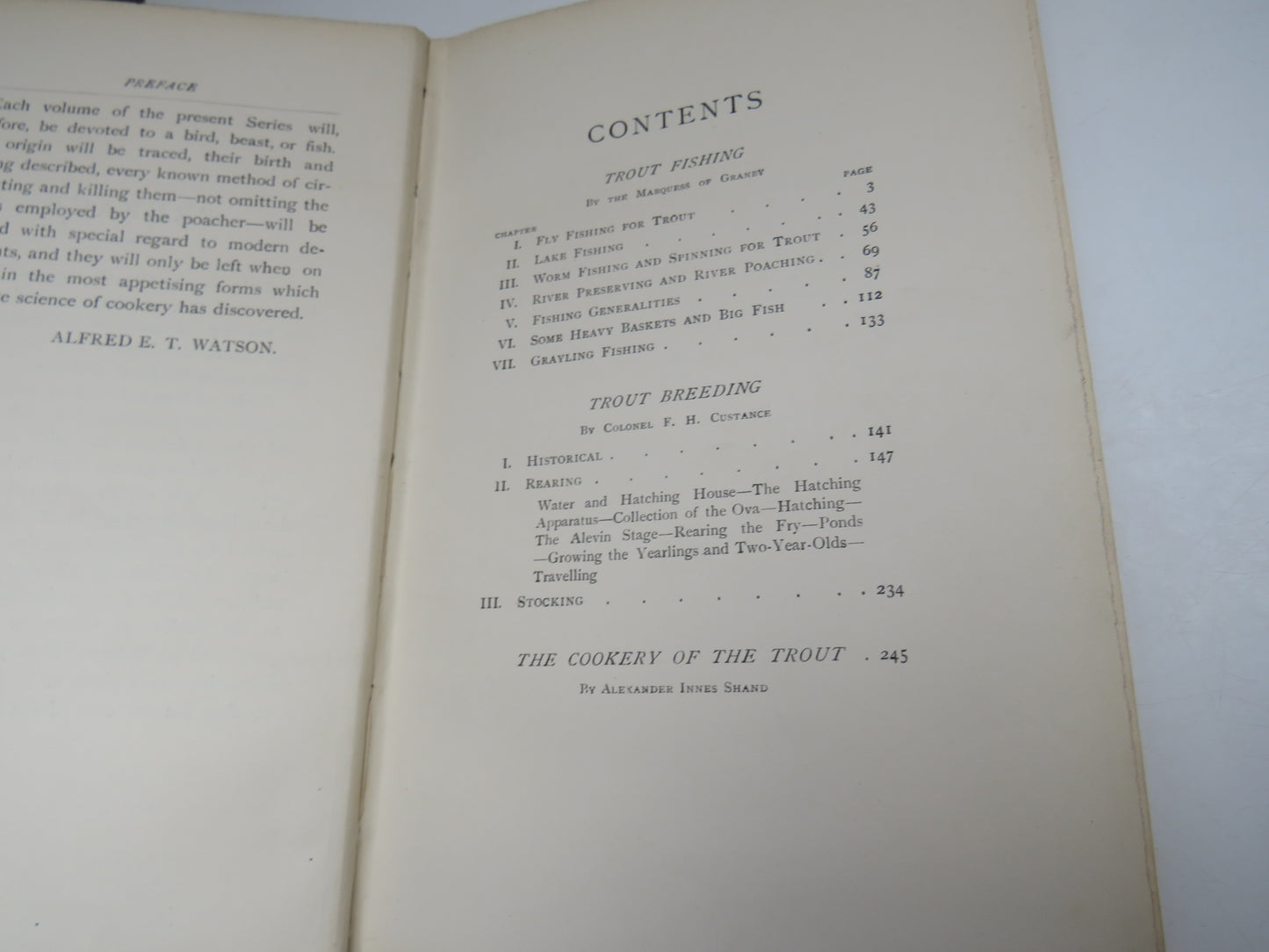 The Trout By The Marquess of Granby With Chapters On Breeding By Colonel F. H. Custance Cookery By Alexander Innes Shand 1898