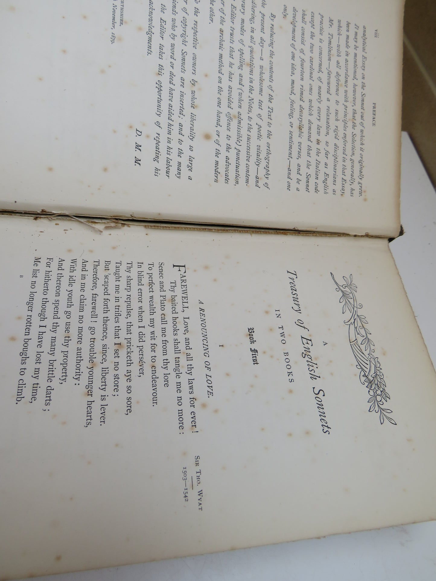 A Treasury Of English Sonnets By David M. Main 1880