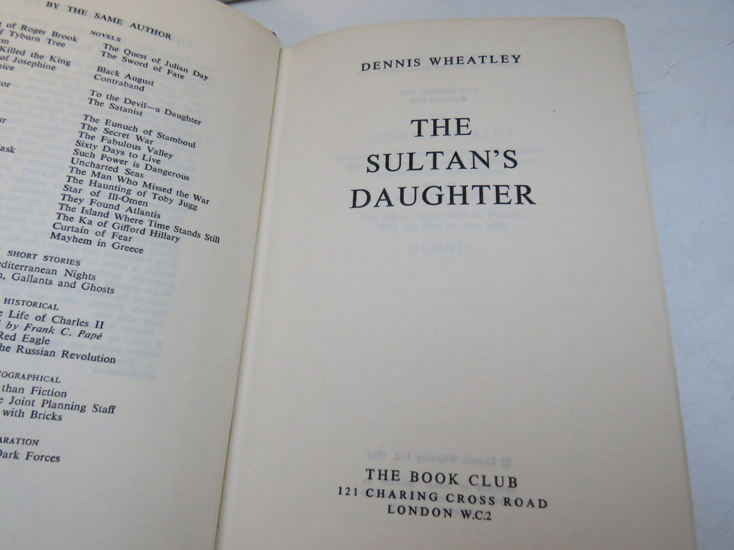 The Sultan's Daughter by Dennis Wheatley (Thriller Book, 1964)
