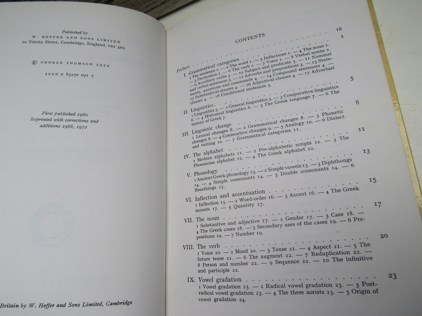 The Greek Language by George Thomson, 1972, Vintage Book