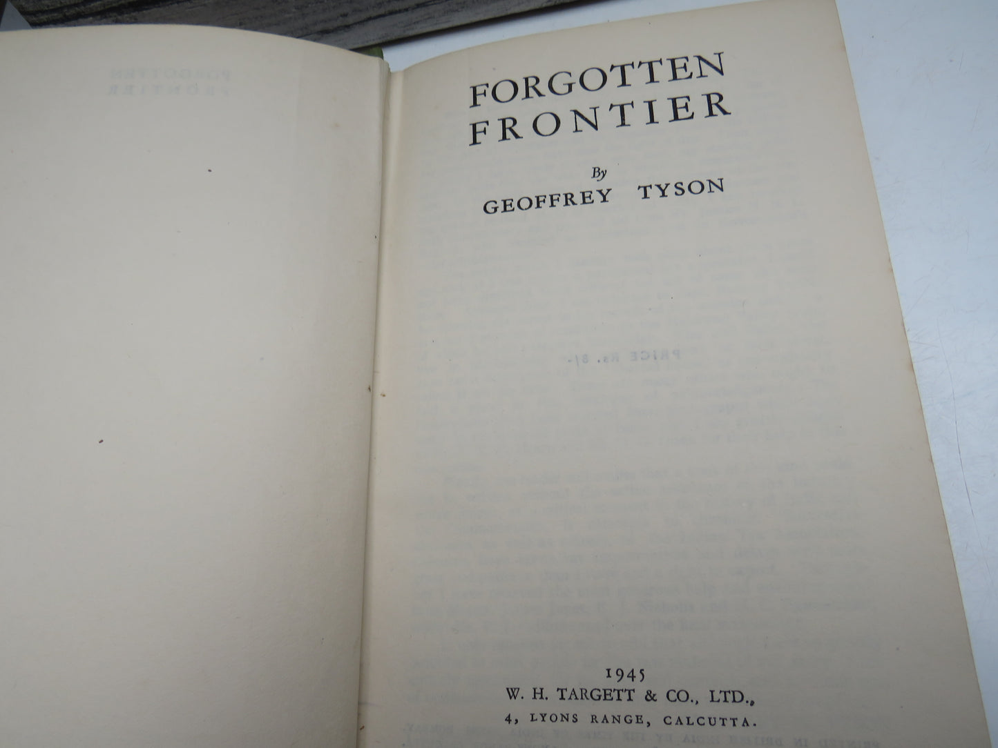Forgotten Frontier by Geoffrey Tyson, 1945