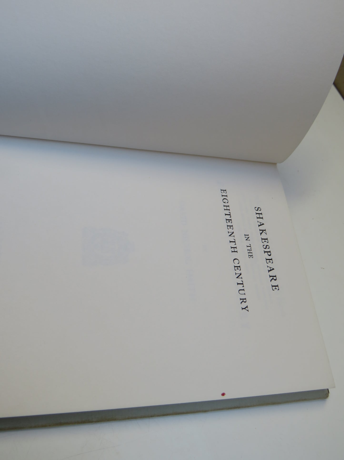 Shakespeare In The Eighteenth Century By David Nichol Smith 1967