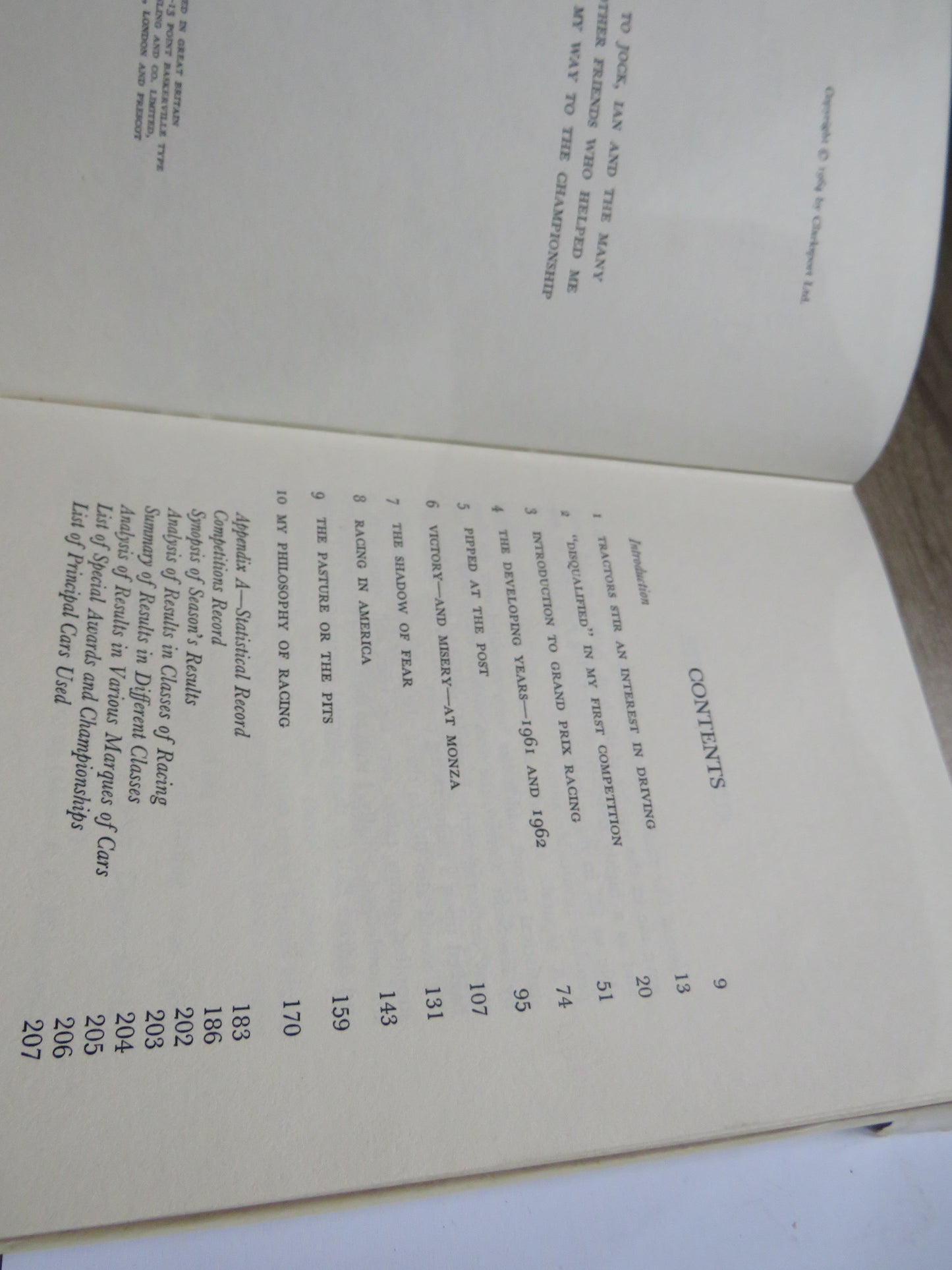 Jim Clark At The Wheel The World Motor Racing Champion's Own Story 1964 1st Edition