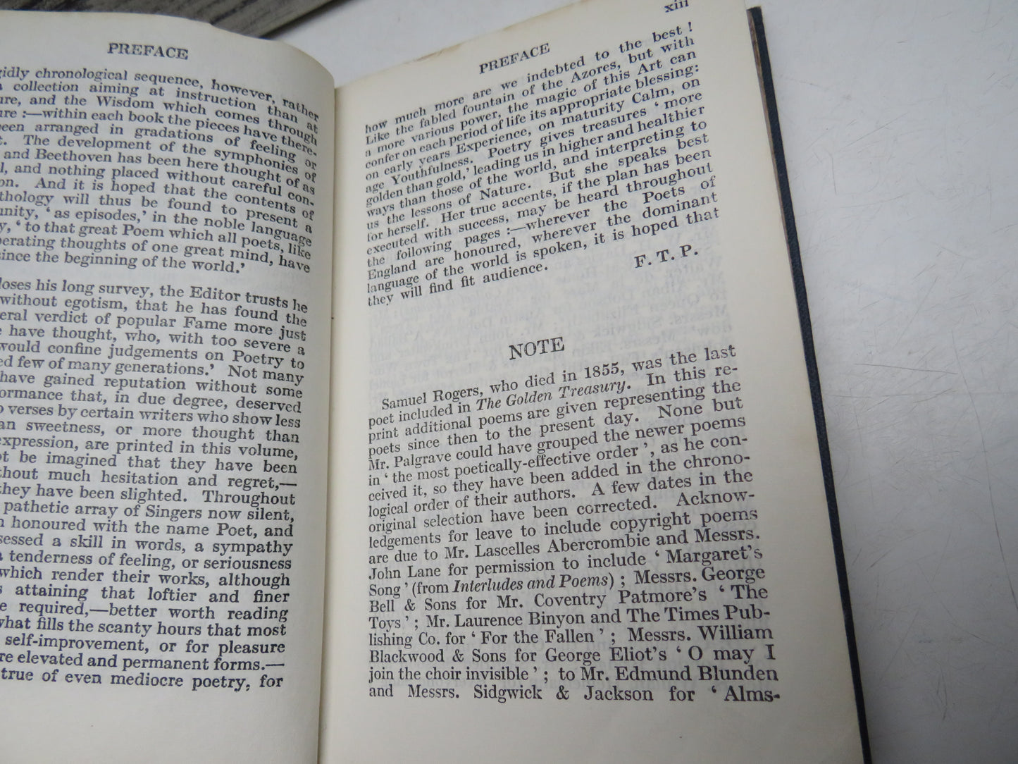 The Golden Treasury of the Best Songs and Lyrical Poems in the English Language, selected and arranged by Francis Turner Palgrave, 1960, Vintage Poetry Book