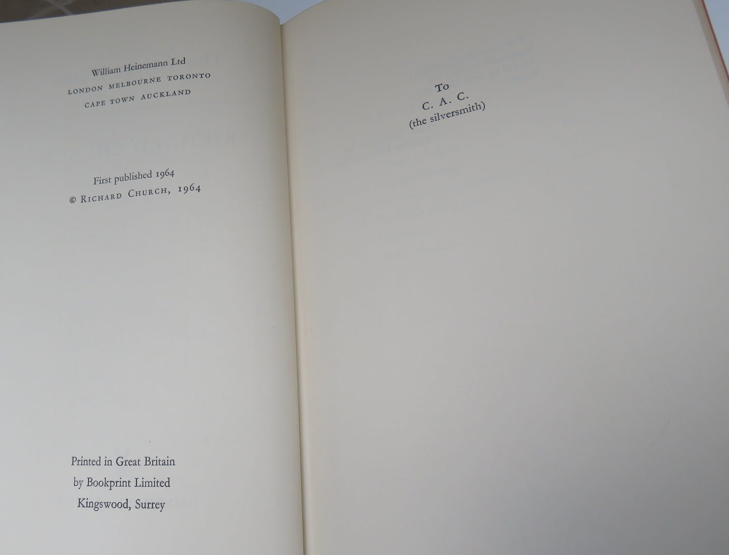 The Voyage Home By Richard Church 1964 1st Edition