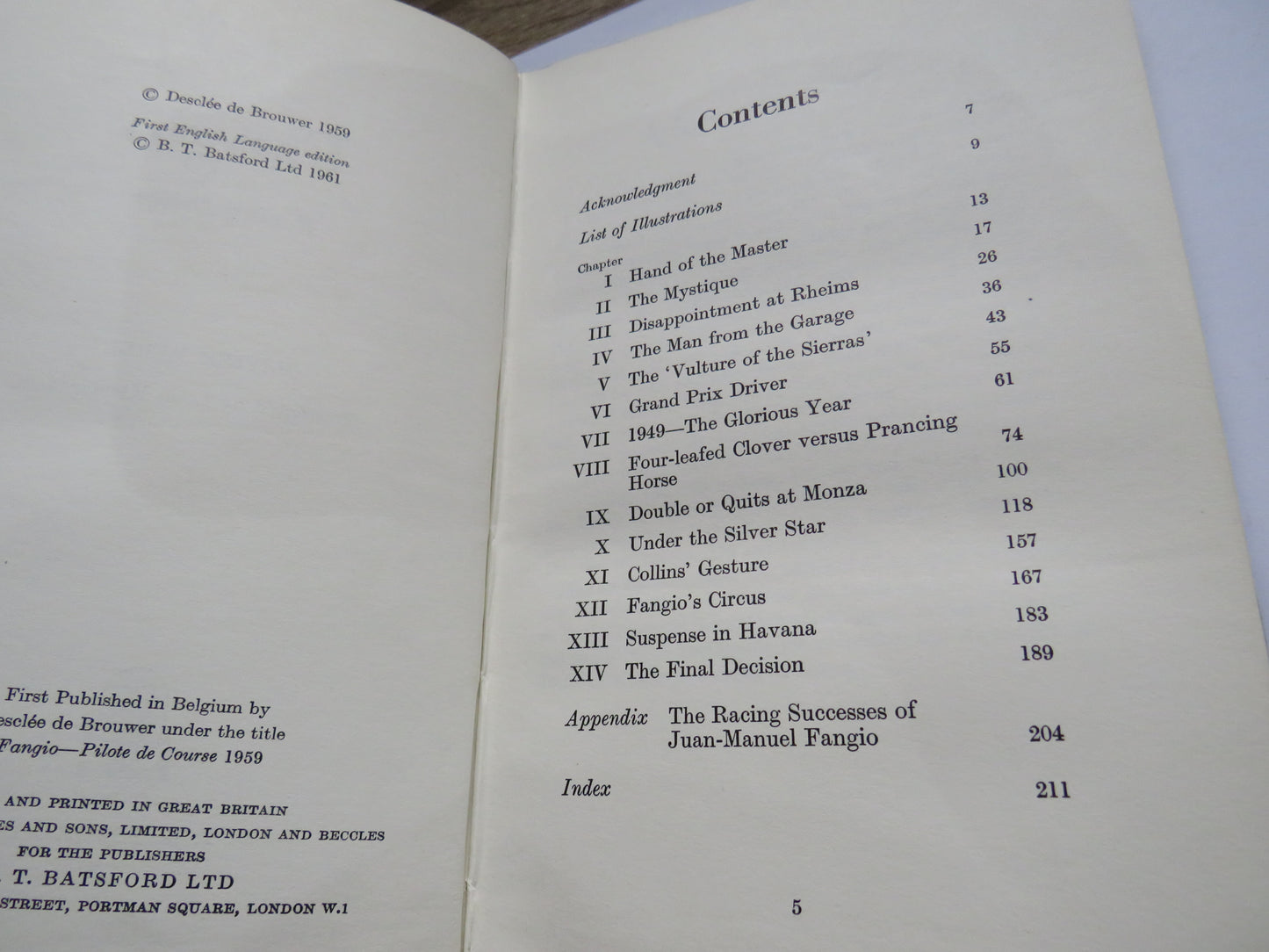 Fangio Racing Driver By Olivier Merlin Translated By Louis Klemantaski 1961