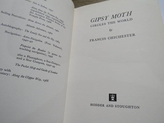 Gipsy Moth Circles The World By Francis Chichester 1967