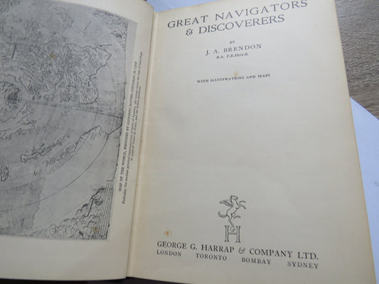 Great Navigators & Discoverers By J.A. Brendon 1937