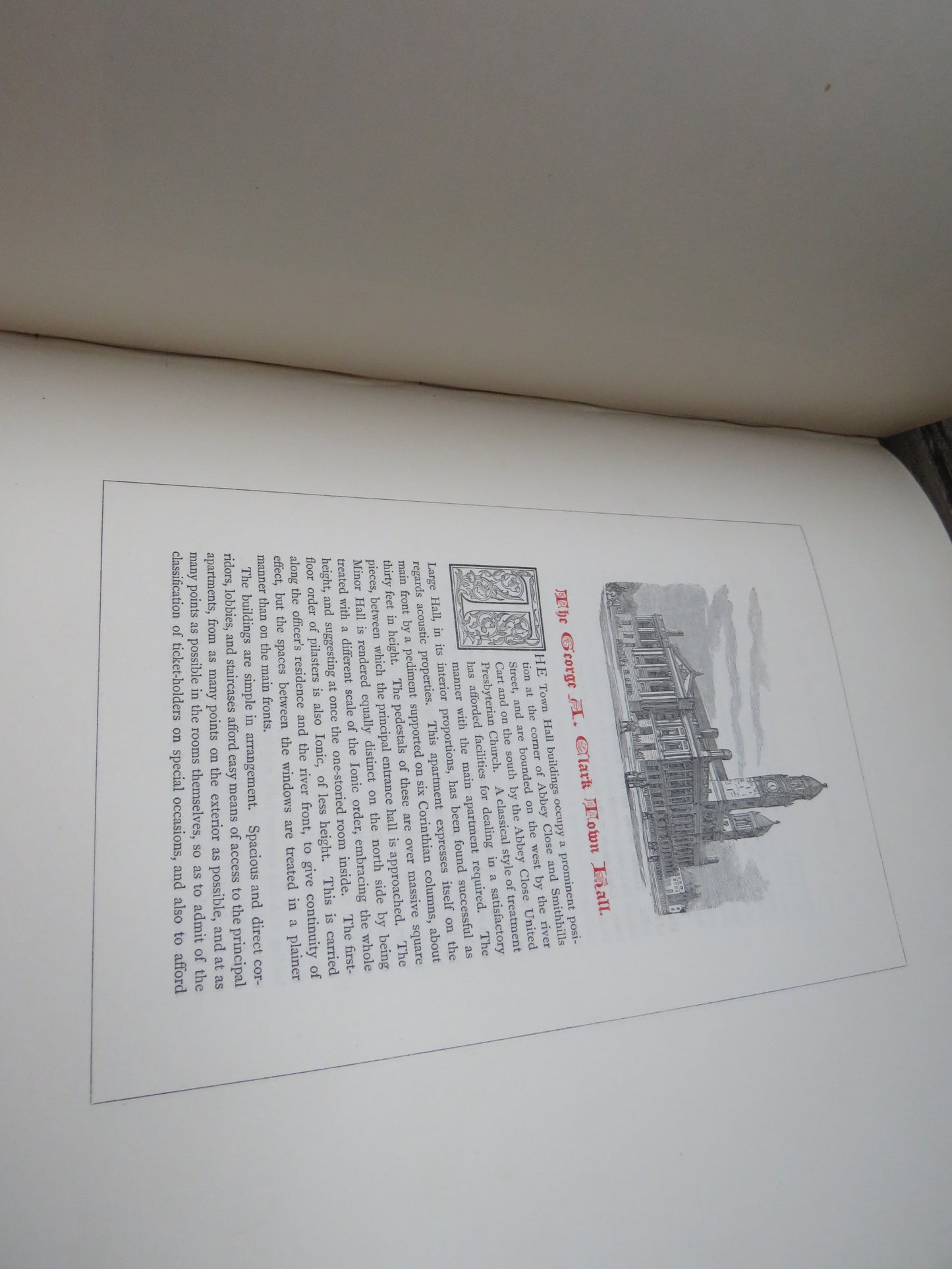 The Inauguration of the George A. Clark Town Hall, Paisley, with Phototype and Woodburytype Illustrations and Portraits, 1882, No. 6 Family Edition, Rare Book