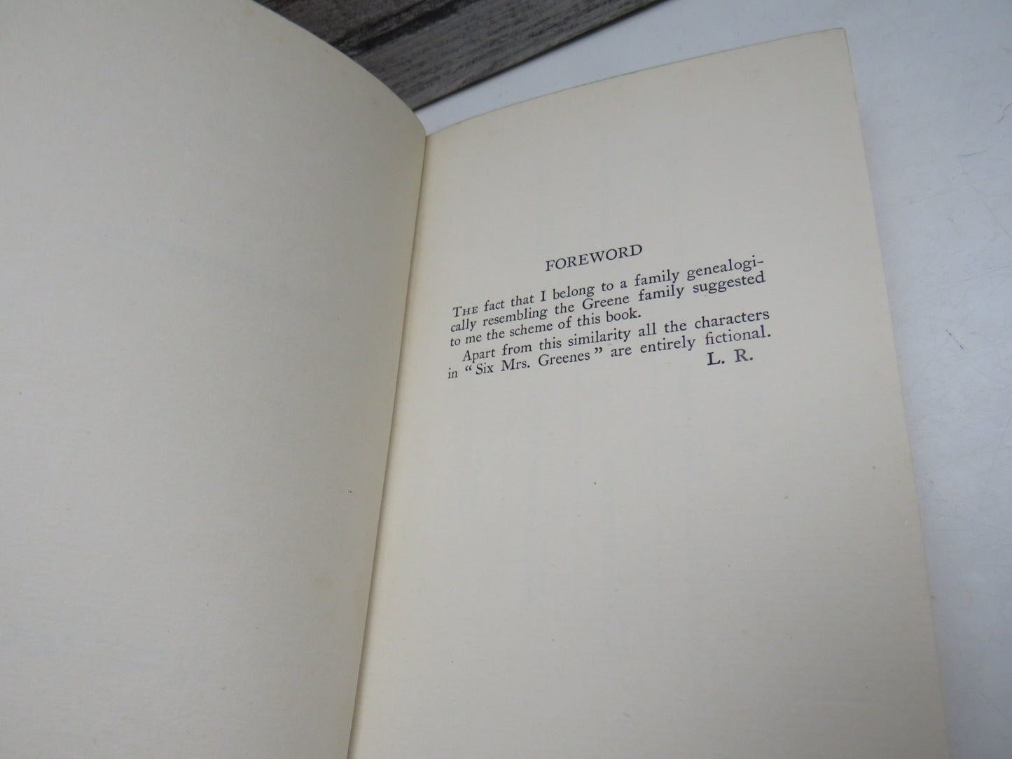 Six Mrs Greenes by Lorna Rea (Fiction Book, 1929)