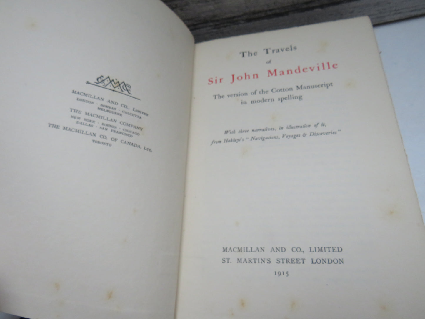 The Travels of Sir John Mandeville, 1915