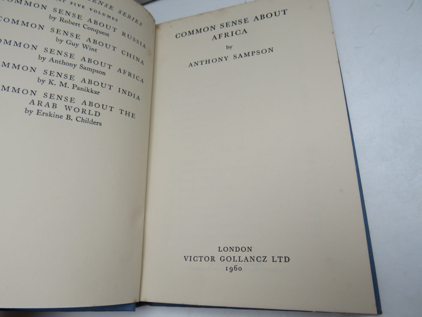 Common Sense About Africa by Anthony Sampson (African History Book, 1960)