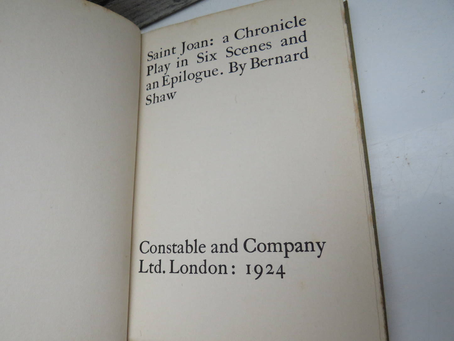 Saint Joan: a Chronicle Play in Six Scenes and an Epilogue by Bernard Shaw (Historical Play, 1924)