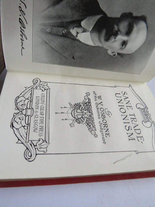 Sane Trade Unionism By W V Osborne Of The Osborne Judgment