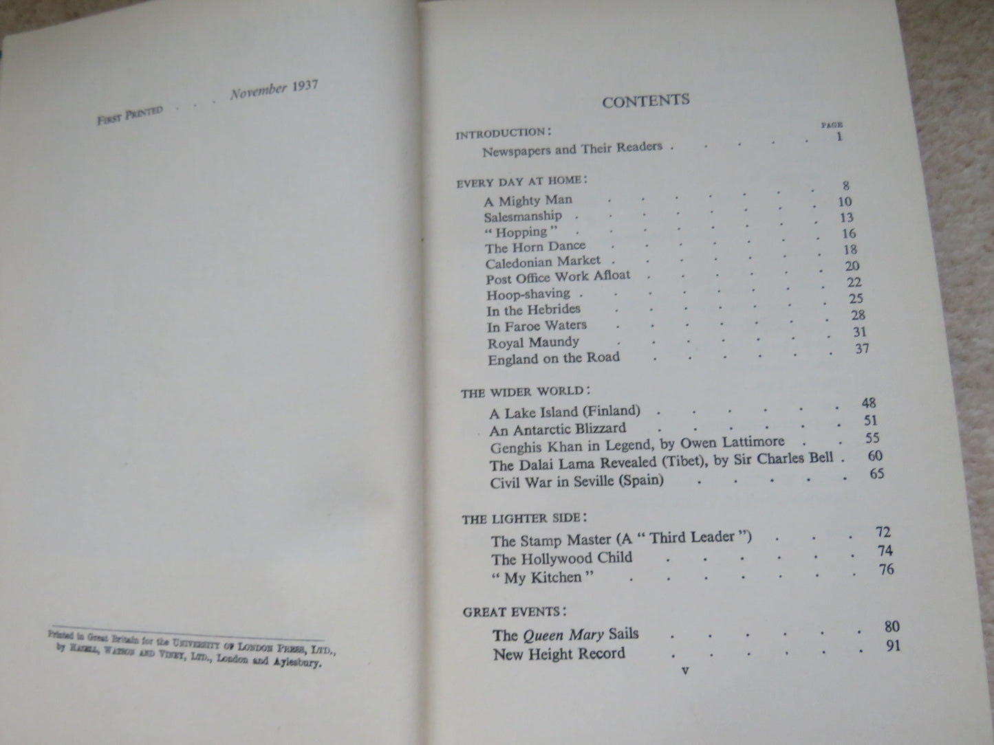 Through The Eyes of The Times Compiled By H.S. Gordon and Rodney Bennett 1937