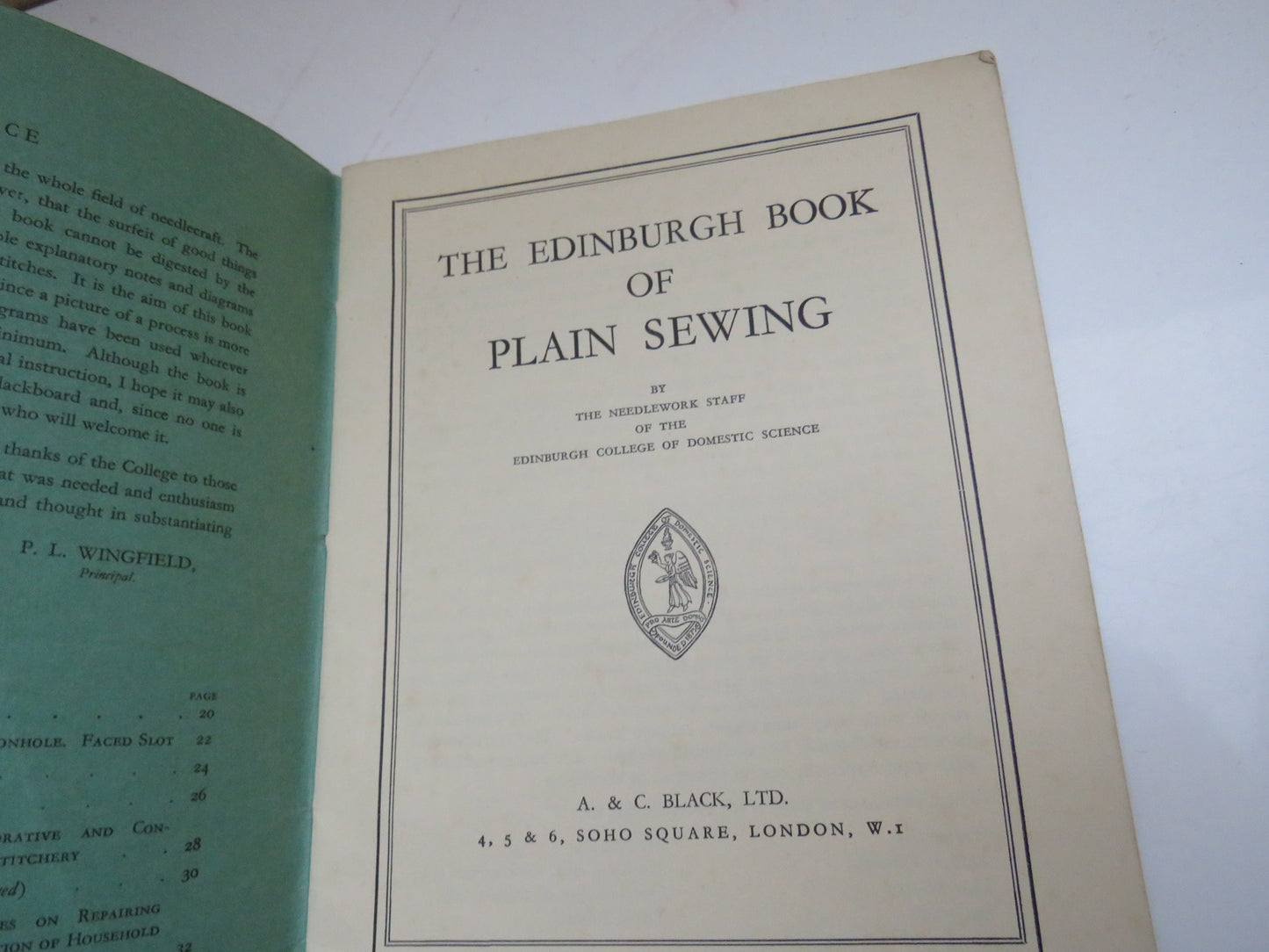 The Edinburgh Book of Plain Sewing by The Needlework Staff of the Edinburgh College of Domestic Science, 1940