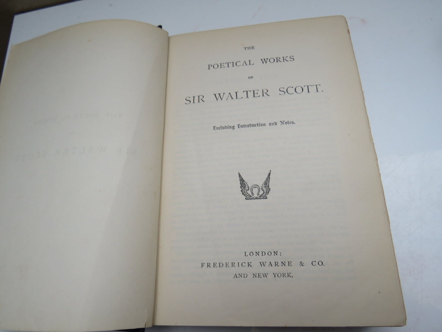 The Poetical Works of Sir Walter Scott Including Introduction and Notes