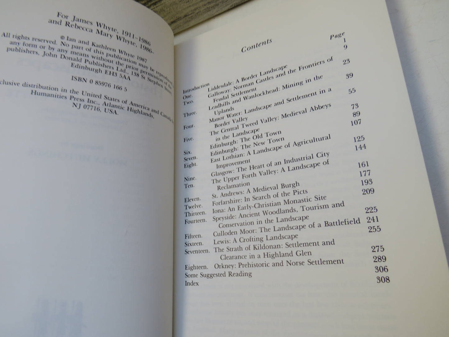 Exploring Scotland's Historic Landscapes By Ian and Kathleen Whyte 1987