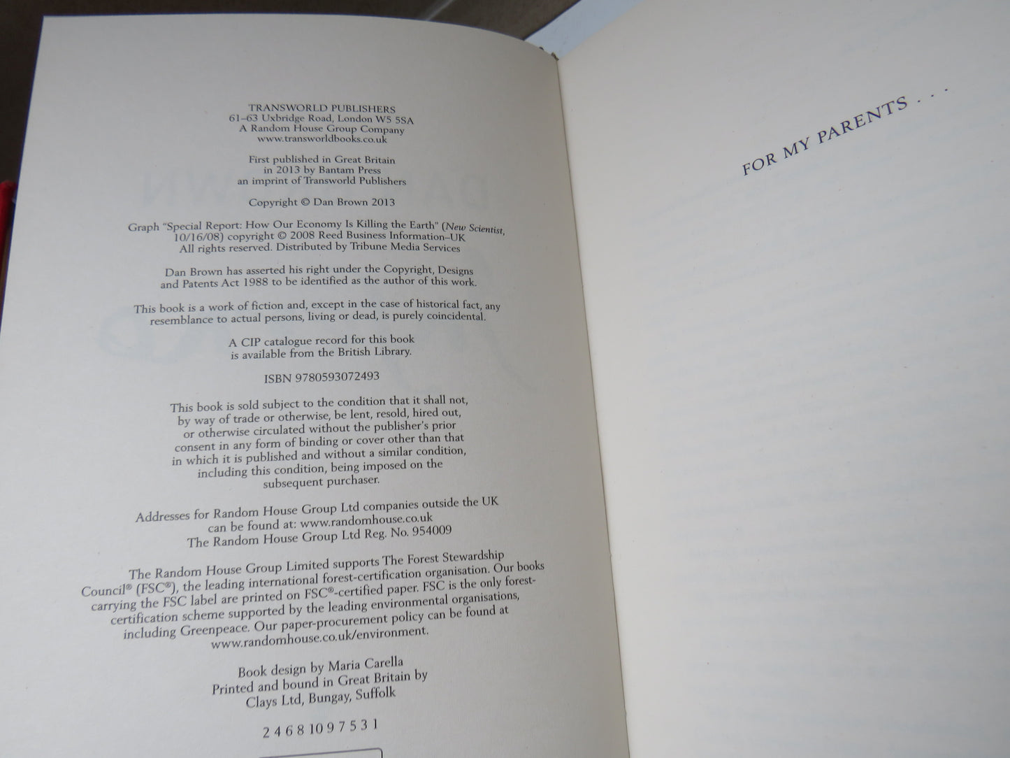 Inferno by Dan Brown, 2013