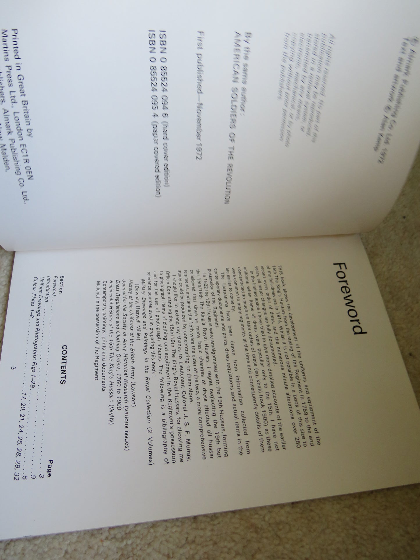 15th The King's Hussars Dress and Appointments 1759-1914 By Alan Kemp 1972