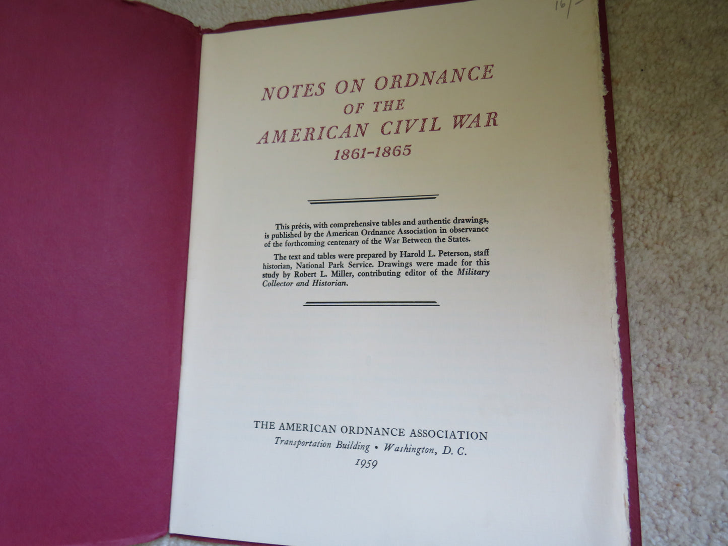 Notes On Ordnance Of The American Civil War 1861-1865