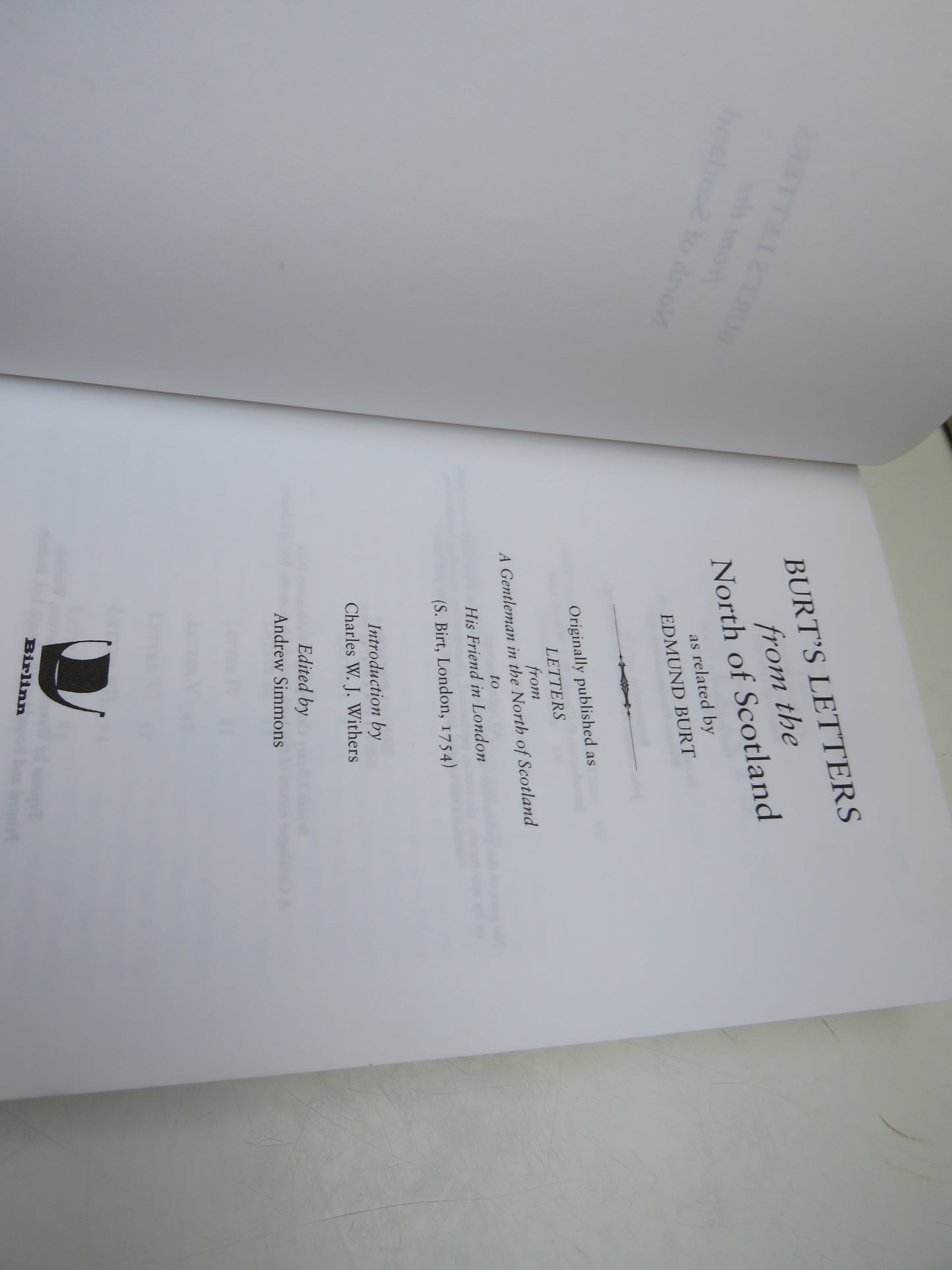 Burt's Letters from the North of Scotland as related by Edmund Burt (Scottish History Book, 2012)