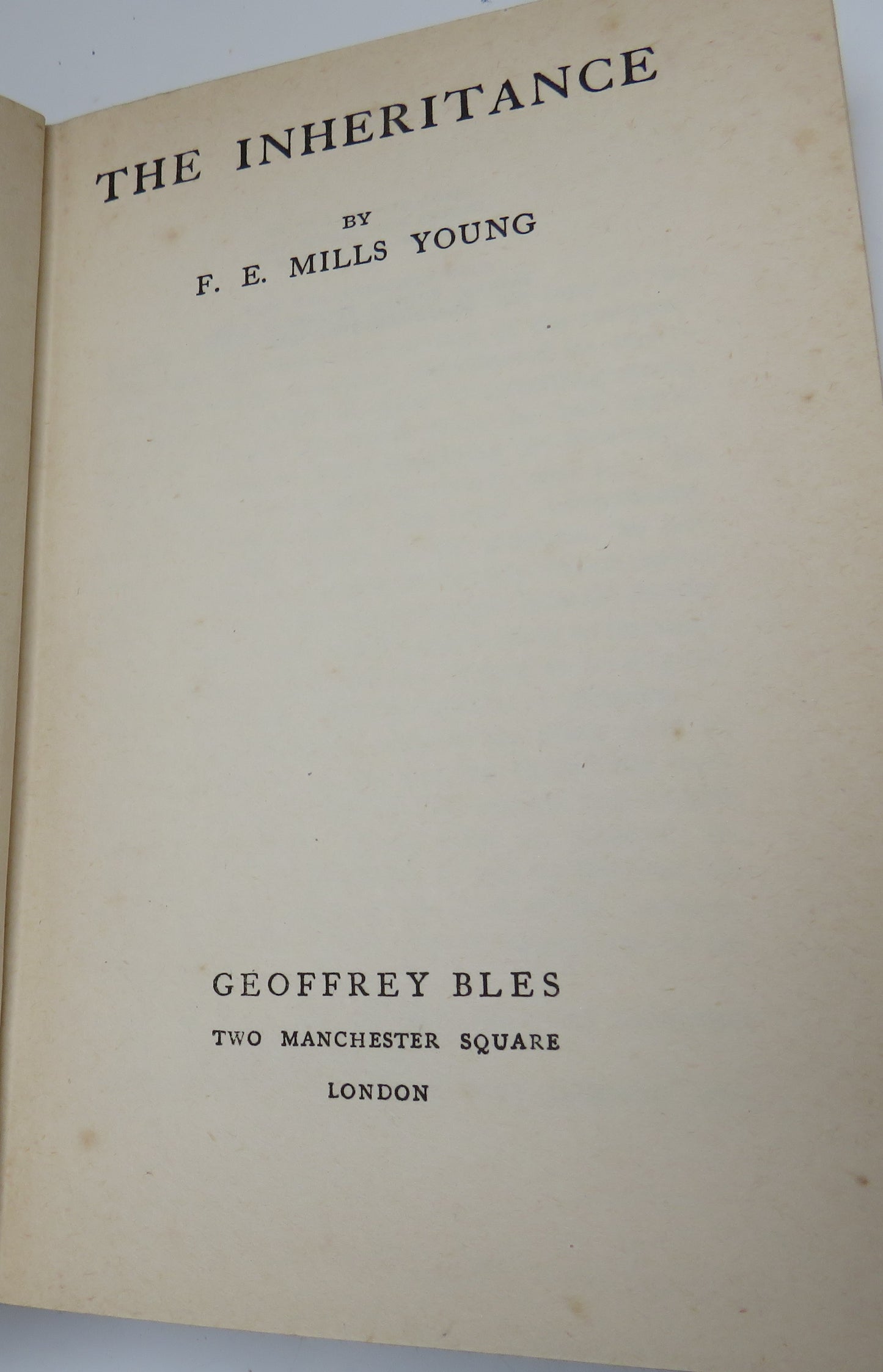 The Inheritance By F.E. Mills Young 1935