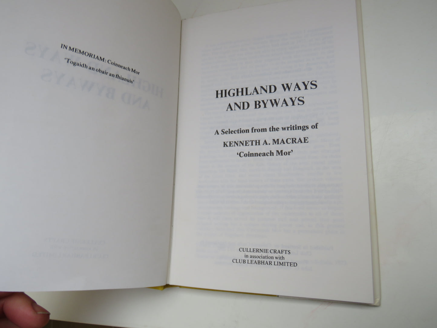 Highland Ways and Byways, A Selection from the Writings of Kenneth A. Macrae 'Coinneach Mor', 1973