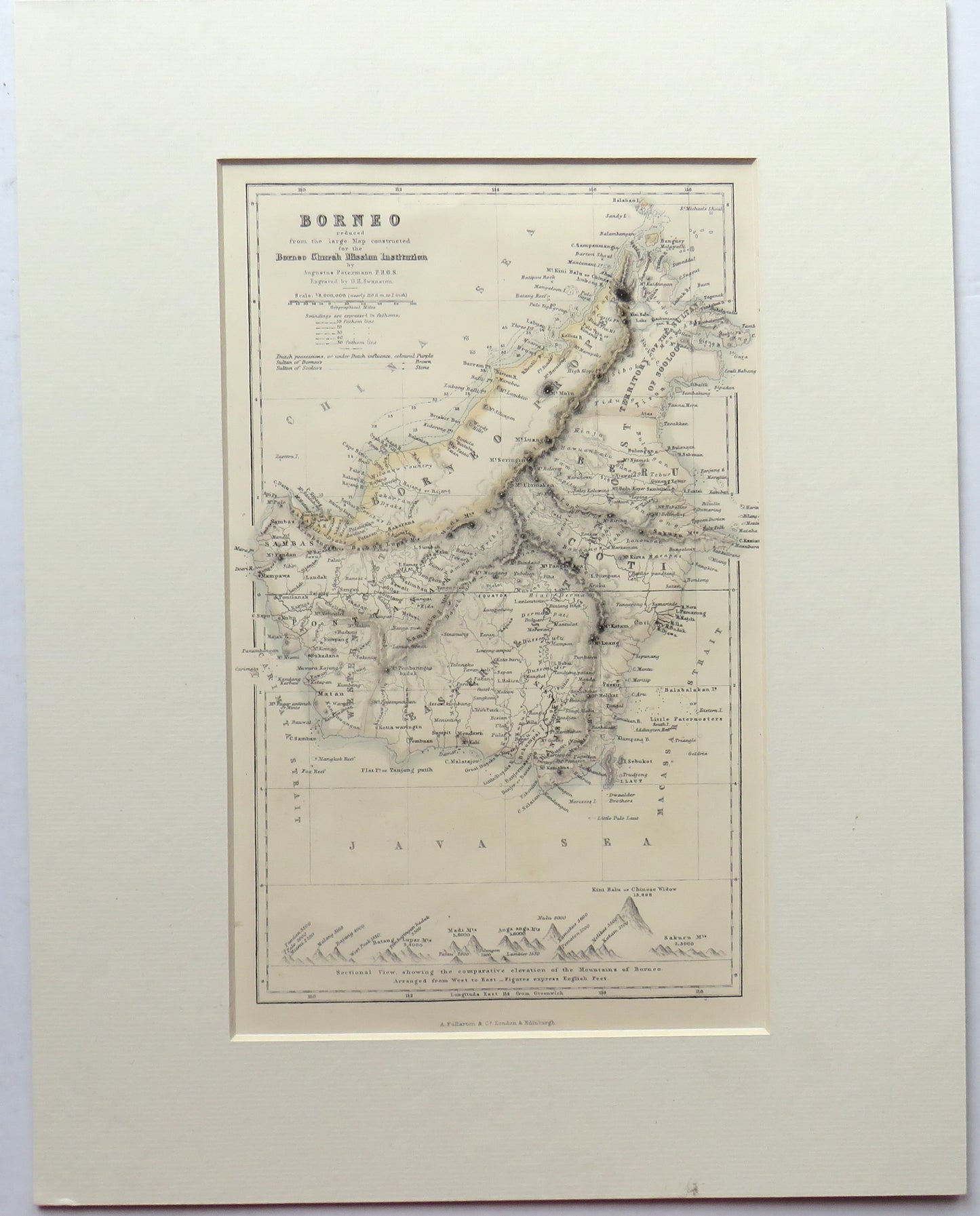 Borneo Reduced From The Large Map Constructed For The Borneo Church Mission Institution By Augustus Petermann