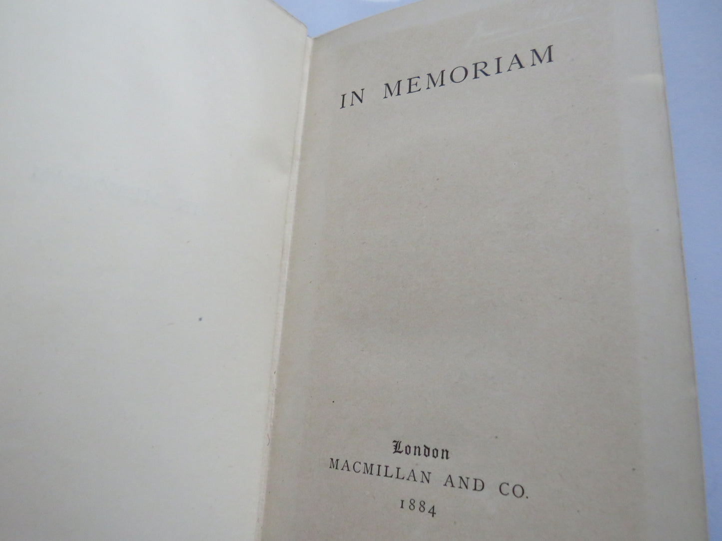 In Memoriam 1884 - London Macmillan and Co