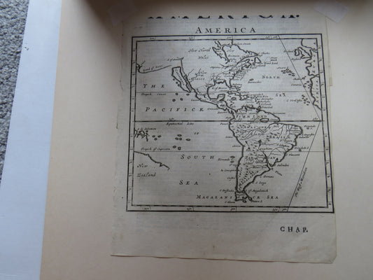 A General And Particular Description of America Antique Map C.1700 Page out of Book