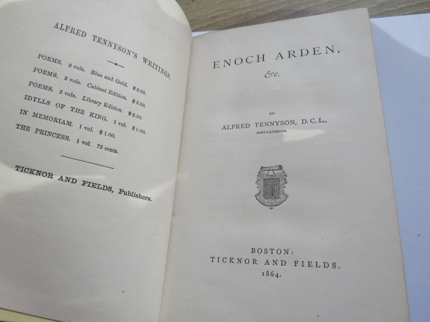Enoch Arden Etc By Alfred Tennyson 1864
