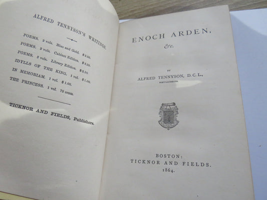 Enoch Arden Etc By Alfred Tennyson 1864