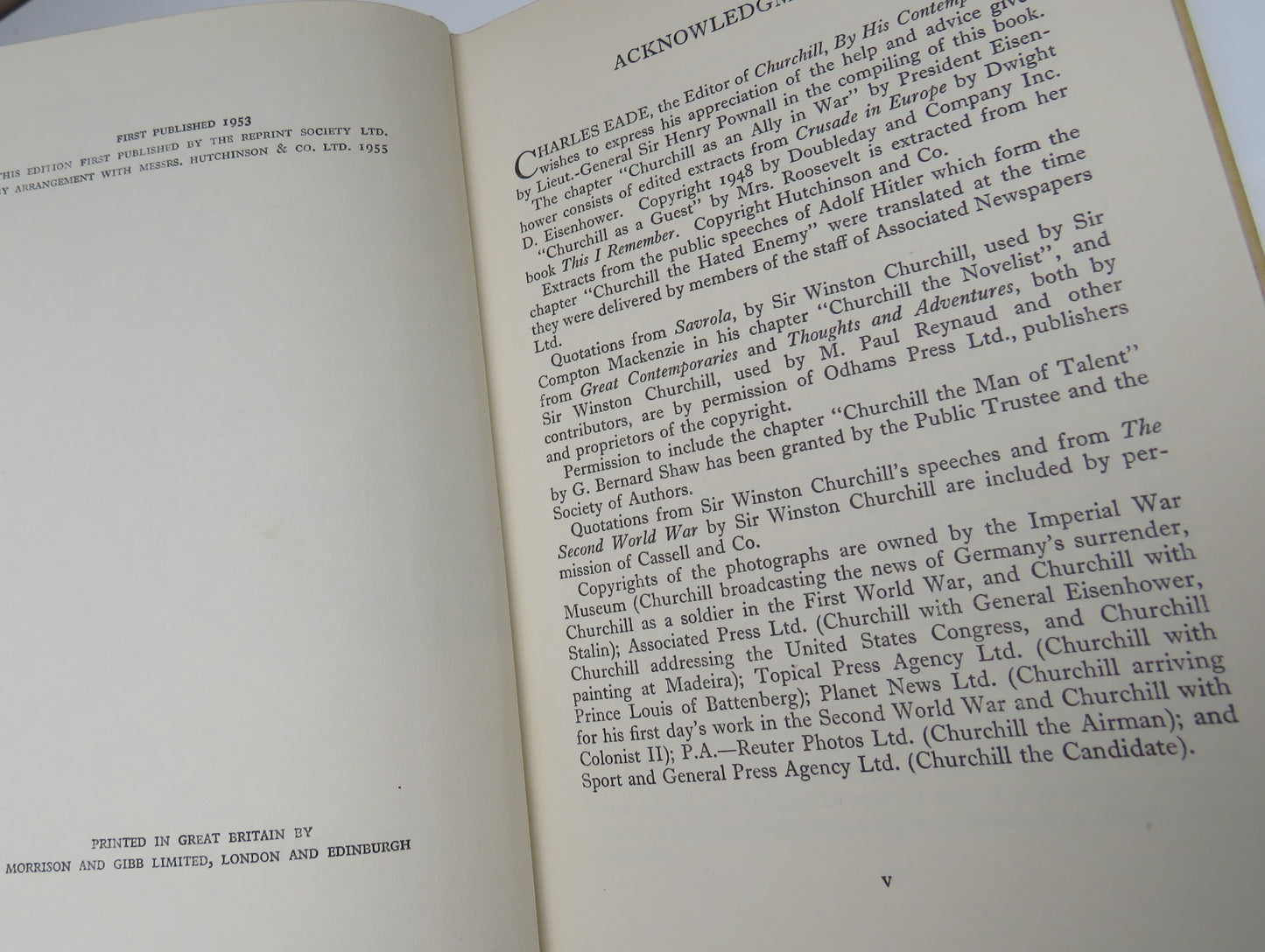 Churchill By His Contemporaries Edited By Charles Eade 1955